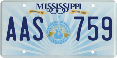 MS license plate AAS759