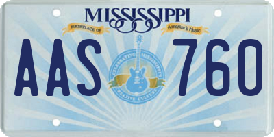 MS license plate AAS760