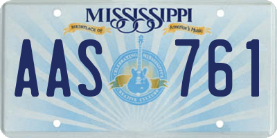 MS license plate AAS761