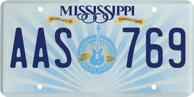 MS license plate AAS769