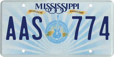 MS license plate AAS774