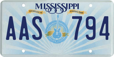 MS license plate AAS794