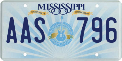 MS license plate AAS796