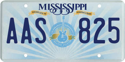 MS license plate AAS825