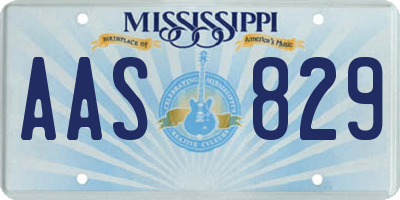 MS license plate AAS829