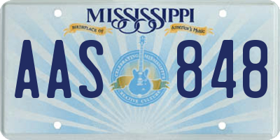 MS license plate AAS848