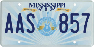 MS license plate AAS857