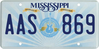 MS license plate AAS869