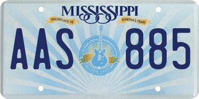 MS license plate AAS885