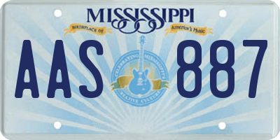 MS license plate AAS887
