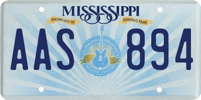 MS license plate AAS894