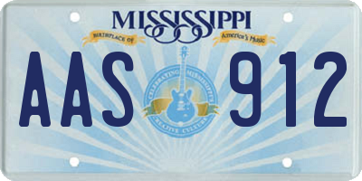 MS license plate AAS912