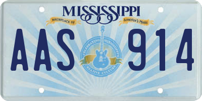MS license plate AAS914