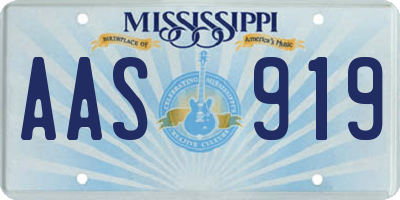 MS license plate AAS919