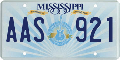 MS license plate AAS921