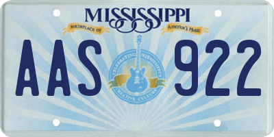 MS license plate AAS922