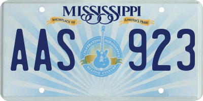 MS license plate AAS923