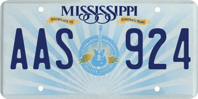 MS license plate AAS924