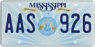 MS license plate AAS926