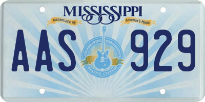 MS license plate AAS929