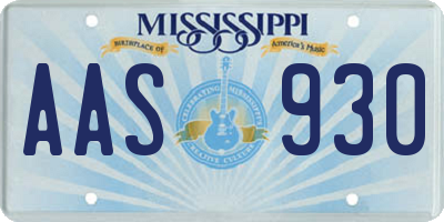 MS license plate AAS930