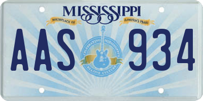 MS license plate AAS934