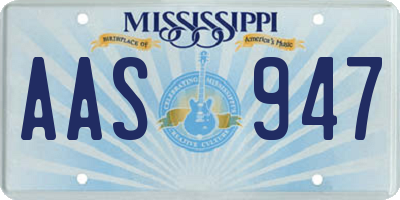 MS license plate AAS947