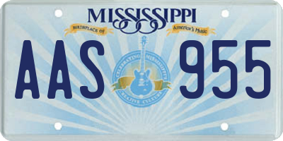 MS license plate AAS955