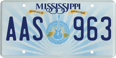 MS license plate AAS963