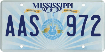MS license plate AAS972