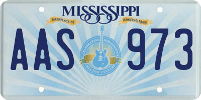MS license plate AAS973
