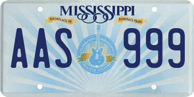 MS license plate AAS999