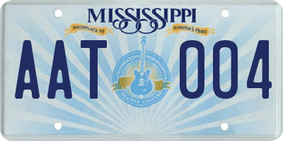 MS license plate AAT004