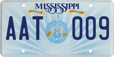 MS license plate AAT009