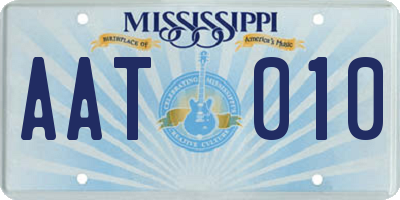 MS license plate AAT010