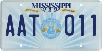MS license plate AAT011