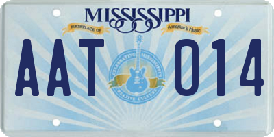 MS license plate AAT014