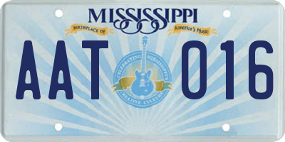 MS license plate AAT016