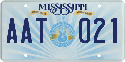 MS license plate AAT021