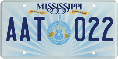 MS license plate AAT022