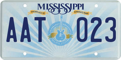 MS license plate AAT023