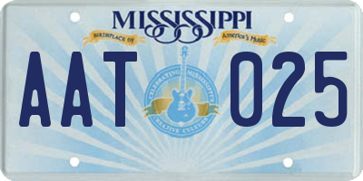 MS license plate AAT025