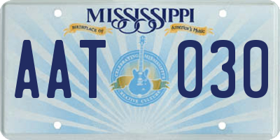 MS license plate AAT030