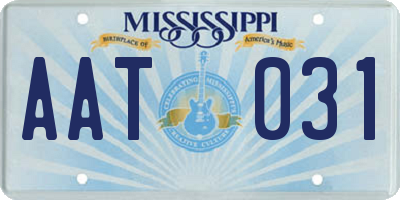 MS license plate AAT031