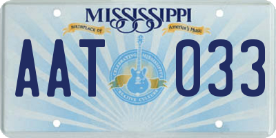 MS license plate AAT033