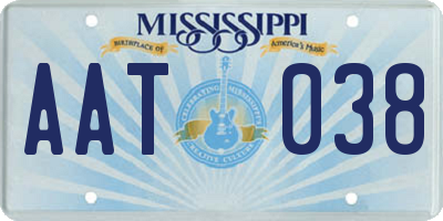 MS license plate AAT038