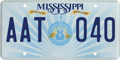 MS license plate AAT040