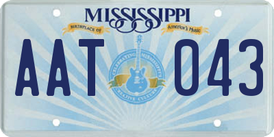 MS license plate AAT043