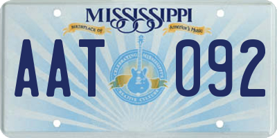 MS license plate AAT092