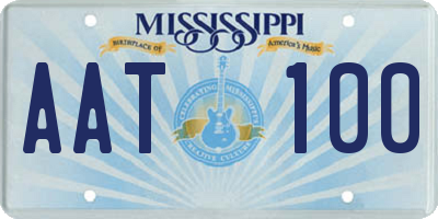 MS license plate AAT100